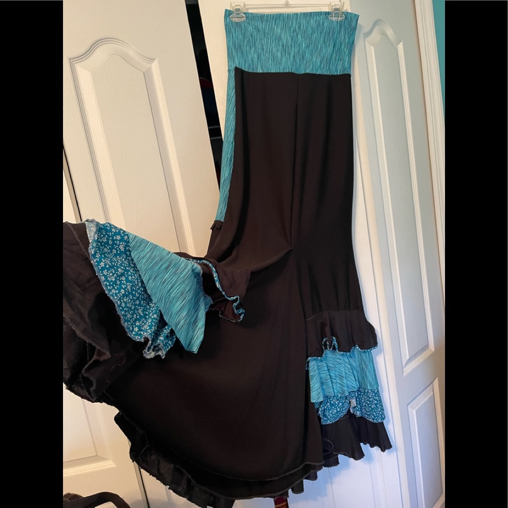 Flamenco practice skirt. Blue and black. Fits small and medium, I am 5”5”